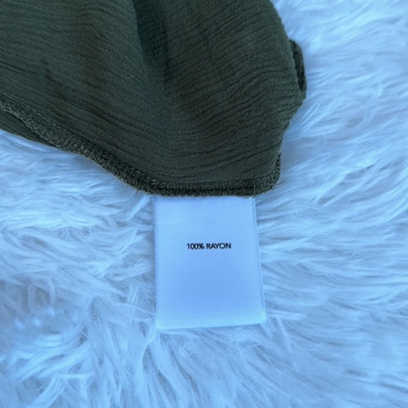 Workhall Olive Green Paper Bag Pleated Stripe Shorts - Picture 7 of 8